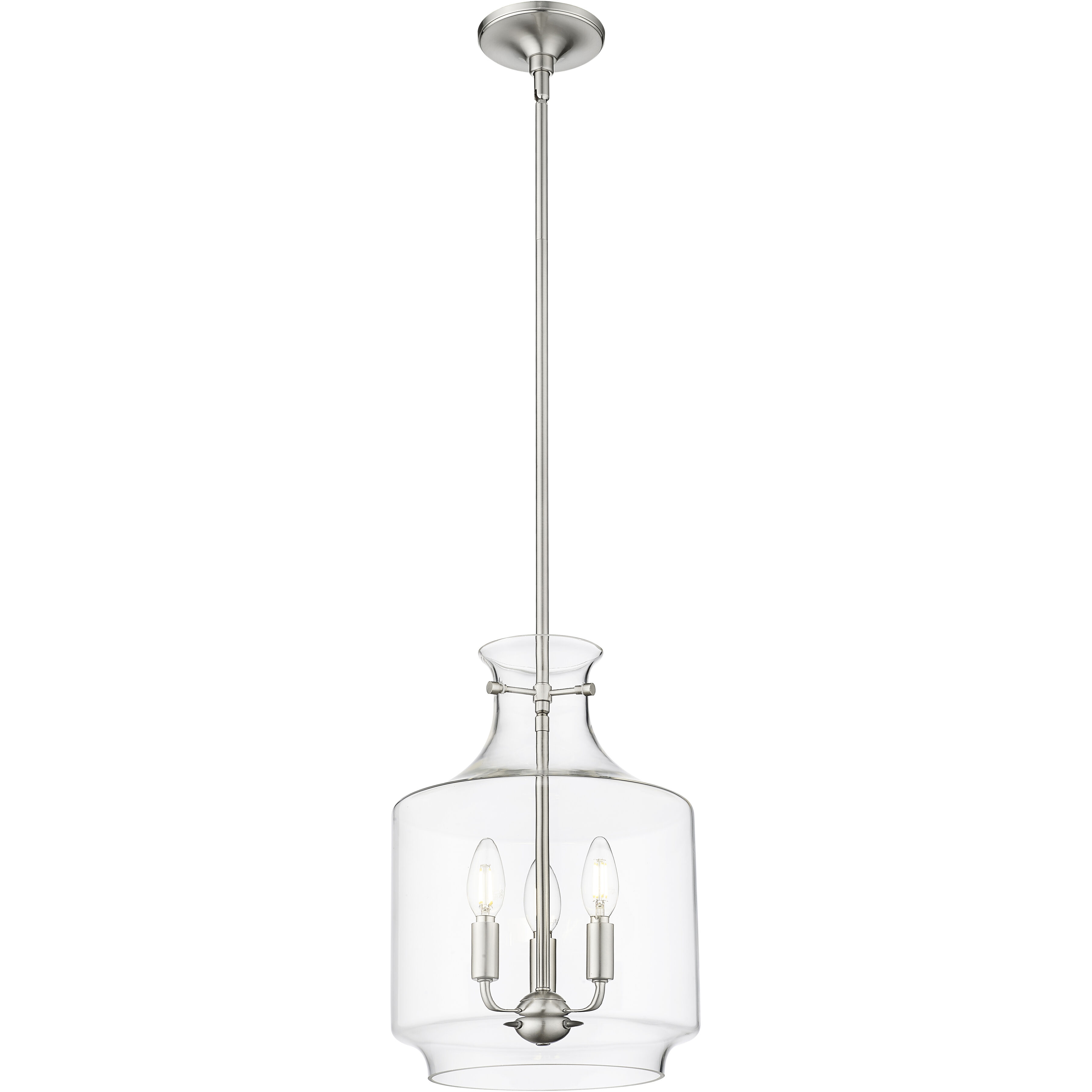 Mahannah 3 Light 11 inch Brushed Nickel Pendant Ceiling Light